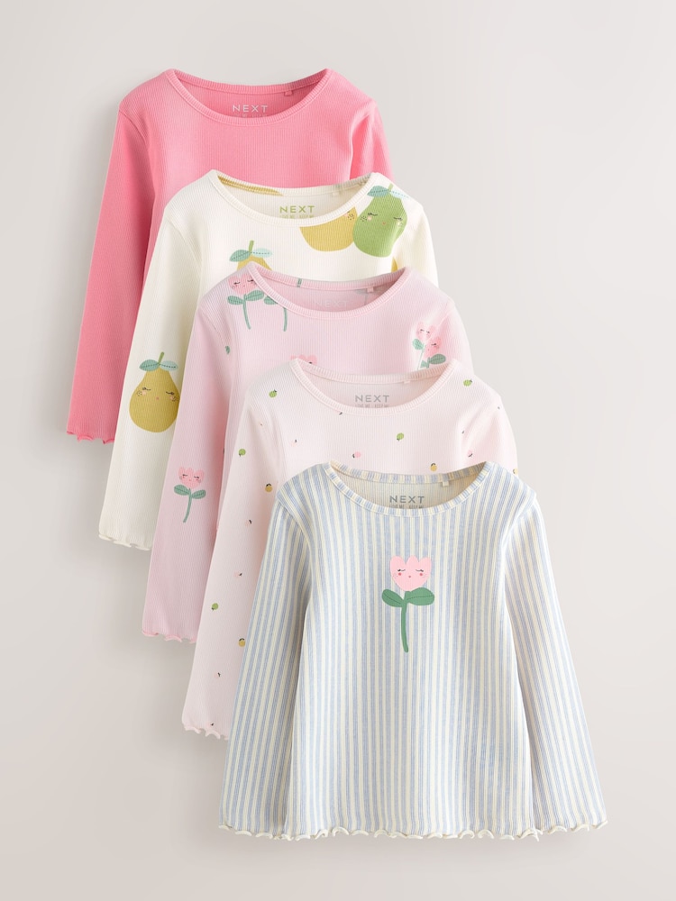 Hellpink - Gerippte Langarmshirts, 5er-Pack (3 Monate–7 Jahre) - Bild 1 von 4 Hellpink - Gerippte Langarmshirts, 5er-Pack (3 Monate–7 Jahre) - Bild 1 von 4