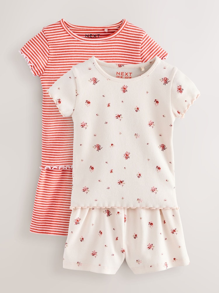 Red Ribbed Top and Shorts Set 2 Pack (3mths-7yrs) - Image 1 of 6 Red Ribbed Top and Shorts Set 2 Pack (3mths-7yrs) - Image 1 of 6