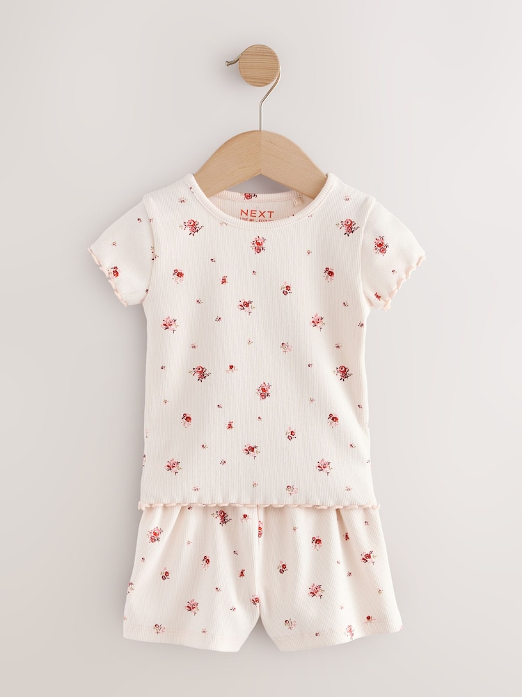 Red Ribbed Top and Shorts Set 2 Pack (3mths-7yrs) - Image 2 of 6