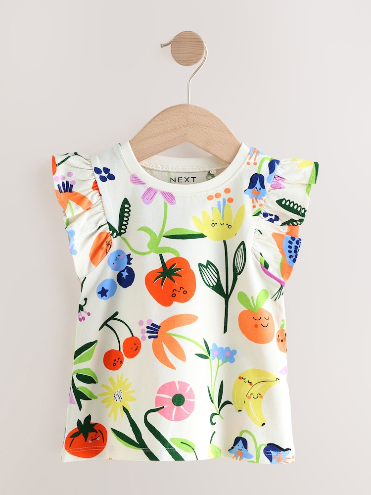 Rot/Geblümt - Vest Tops 4 Pack (3mths-7yrs) - Image 3 of 5