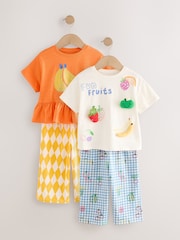 Orange Fruits 100% Cotton Top and Trousers Set 2 Pack (3mths-7yrs) - Image 1 of 7
