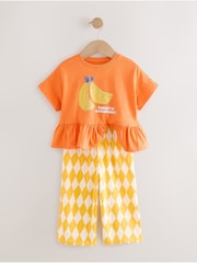 Orange Fruits 100% Cotton Top and Trousers Set 2 Pack (3mths-7yrs) - Image 2 of 7