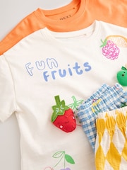 Orange Fruits 100% Cotton Top and Trousers Set 2 Pack (3mths-7yrs) - Image 7 of 7