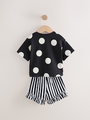 Black/White Character 100% Cotton Top and Shorts Set 2 Pack (3mths-7yrs) - Image 2 of 7