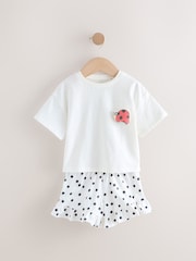 Black/White Character 100% Cotton Top and Shorts Set 2 Pack (3mths-7yrs) - Image 4 of 7