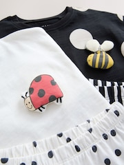 Black/White Character 100% Cotton Top and Shorts Set 2 Pack (3mths-7yrs) - Image 7 of 7