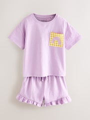 Lilac Purple Top and Shorts Set 3 Pack (3mths-7yrs) - Image 6 of 8