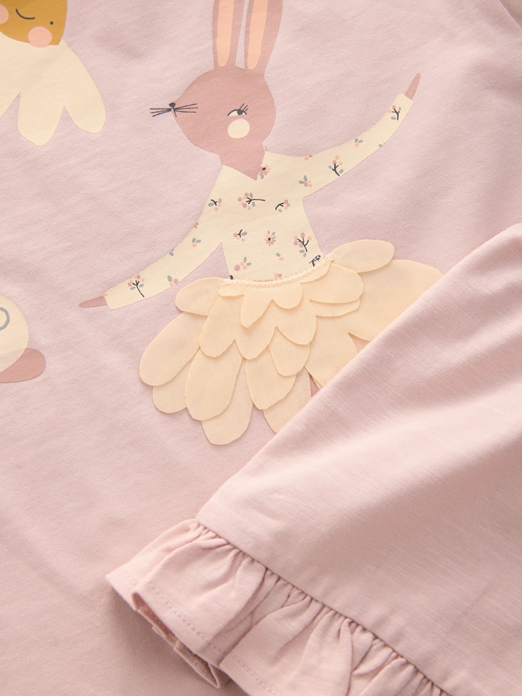 Pink Bunny Top and Shorts Set 3 Pack (3mths-7yrs) - Image 2 of 4