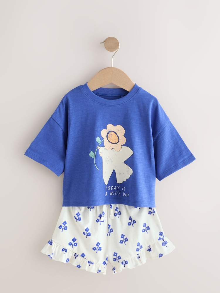 Blue Top and Shorts Set 2 Pack (3mths-7yrs) - Image 2 of 9