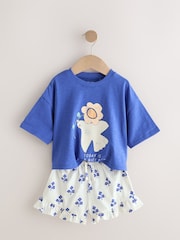 Blue Top and Shorts Set 2 Pack (3mths-7yrs) - Image 4 of 9