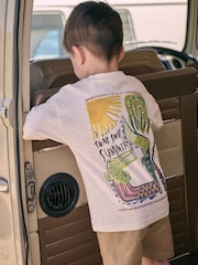Neutral Summer Crocodile 100% Cotton Short Sleeve Back Print T-Shirt (3mths-7yrs) - Image 1 of 4