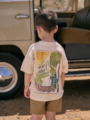 Neutral Summer Crocodile 100% Cotton Short Sleeve Back Print T-Shirt (3mths-7yrs) - Image 4 of 4