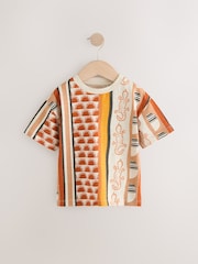 Ochre Orange Ikat Short Sleeve All-Over Print T-Shirt (3mths-7yrs) - Image 1 of 4