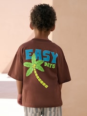 Brown Easy Days 100% Cotton Short Sleeve Back Print T-Shirt (3mths-7yrs) - Image 2 of 4