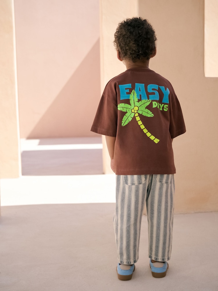 Brown Easy Days 100% Cotton Short Sleeve Back Print T-Shirt (3mths-7yrs) - Image 4 of 4