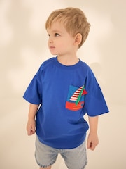 Blue Boat Short Sleeve Pocket Character T-Shirt (3mths-7yrs) - Image 1 of 8