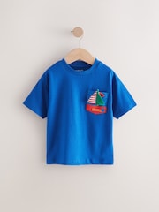 Blue Boat Short Sleeve Pocket Character T-Shirt (3mths-7yrs) - Image 5 of 8