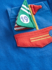 Blue Boat Short Sleeve Pocket Character T-Shirt (3mths-7yrs) - Image 7 of 8