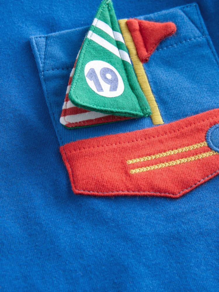 Blue Boat Short Sleeve Pocket Character T-Shirt (3mths-7yrs) - Image 7 of 8