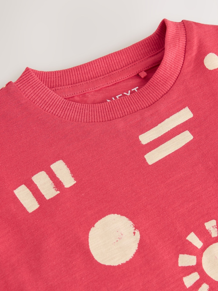 Red Shapes Short Sleeve All-Over Print T-Shirt (3mths-7yrs) - Image 4 of 4
