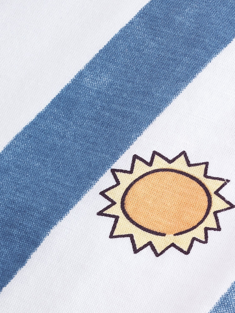 Blue Seaside Stripe Short Sleeve All-Over Print T-Shirt (3mths-7yrs) - Image 5 of 5