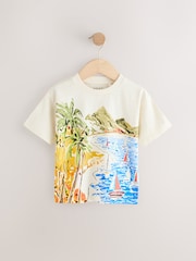 White Beach 100% Cotton Short Sleeve Graphic Print T-Shirt (3mths-8yrs) - Image 1 of 4