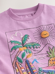 Magenta Pink Wave Chaser 100% Cotton Short Sleeve Graphic Print T-Shirt (3mths-8yrs) - Image 3 of 4