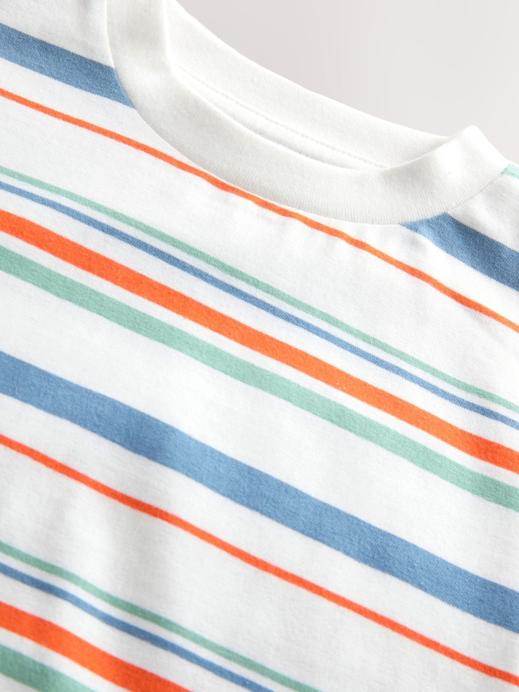 Blue Short Sleeve Stripe T-Shirt (3mths-7yrs) - Image 4 of 4