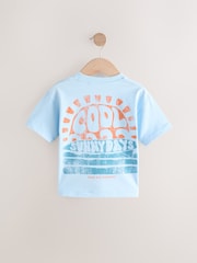 Blue Beach 100% Cotton Short Sleeve Back Print T-Shirt (3mths-7yrs) - Image 4 of 6