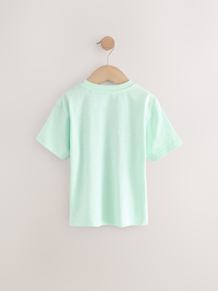 Mint Green Short Sleeve Interactive Appliqué T-Shirt (3mths-7yrs) - Image 2 of 4 Mint Green Short Sleeve Interactive Appliqué T-Shirt (3mths-7yrs) - Image 2 of 4