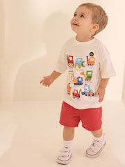 White Digger Short Sleeve Interactive Appliqué T-Shirt (3mths-7yrs) - Image 2 of 9