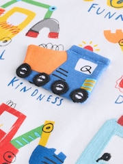 White Digger Short Sleeve Interactive Appliqué T-Shirt (3mths-7yrs) - Image 8 of 9