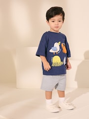 Blue Sealife Short Sleeve Interactive Appliqué T-Shirt (3mths-7yrs) - Image 2 of 8
