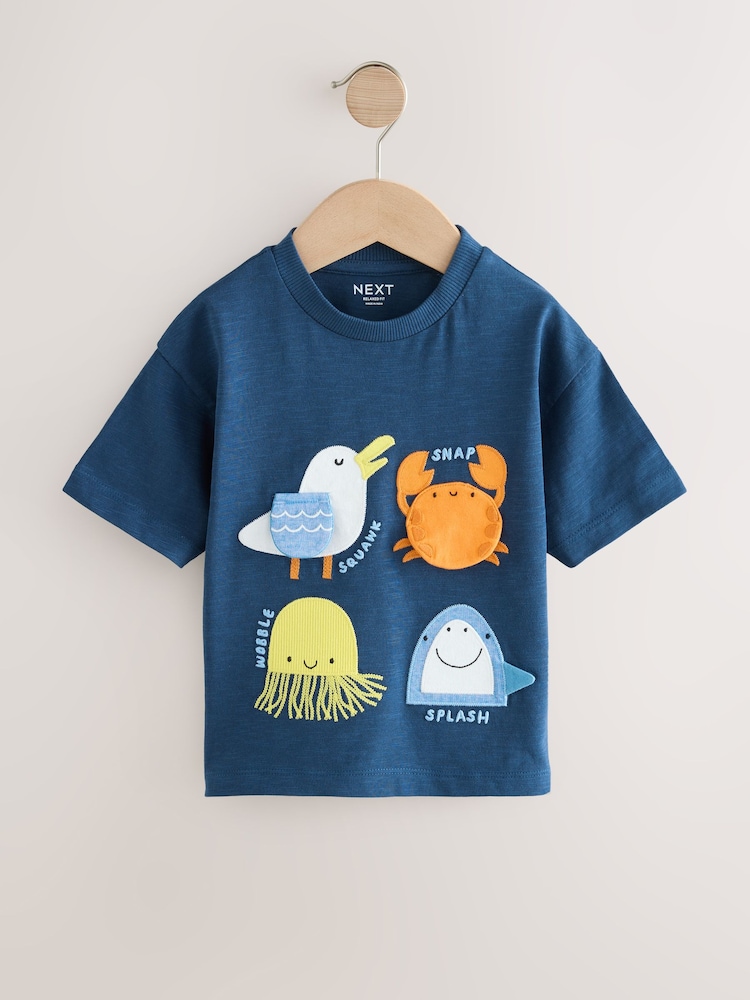 Noppies U Tee Overlap Ls Rib Nanyuki T-shirt Uniseks Baby, Navy Melange - P758 Noppies U Tee Overlap Ls Rib Nanyuki T-shirt Uniseks Baby, Navy Melange - P758