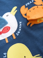 Blue Sealife Short Sleeve Interactive Appliqué T-Shirt (3mths-7yrs) - Image 7 of 8