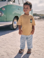 Ochre Yellow 100% Cotton Short Sleeve Back Print T-Shirt (3mths-7yrs) - Image 1 of 3
