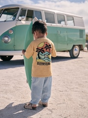 Ochre Yellow 100% Cotton Short Sleeve Back Print T-Shirt (3mths-7yrs) - Image 3 of 3