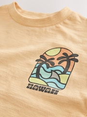 Ochre Yellow 100% Cotton Short Sleeve Back Print T-Shirt (3mths-7yrs) - Image 6 of 7