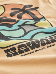 Ochre Yellow 100% Cotton Short Sleeve Back Print T-Shirt (3mths-7yrs) - Image 7 of 7