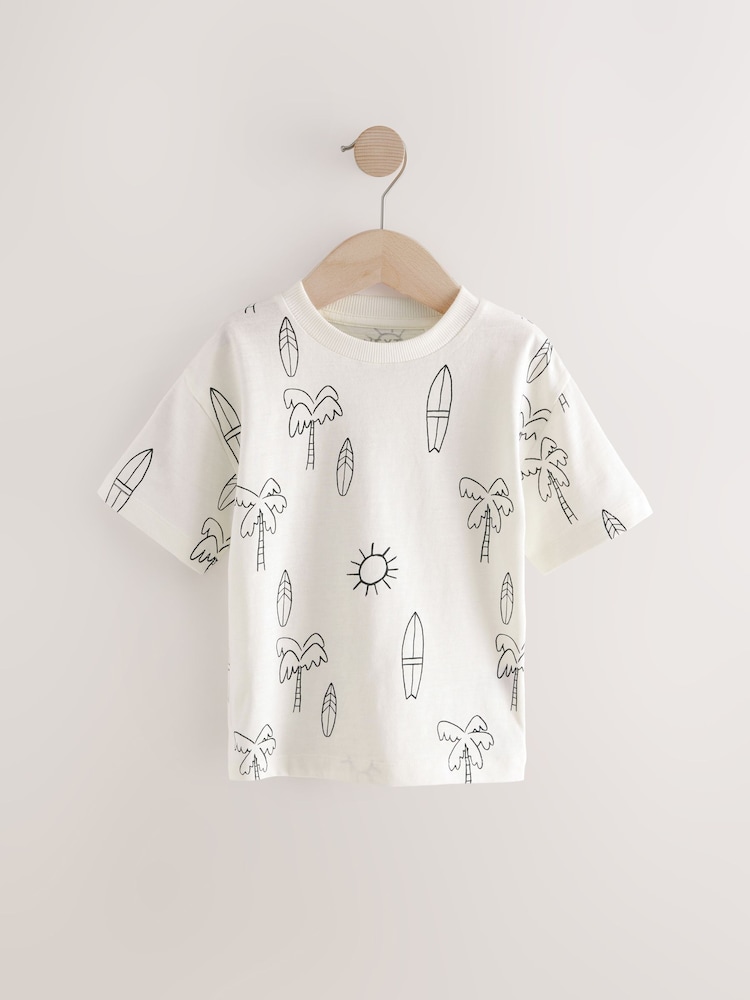 Mono/Khaki green Short Sleeve T-Shirts 3 Pack (3mths-7yrs) - Image 5 of 7