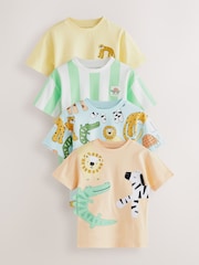 Večbarvne safari Animal - kratek rokav; s kratkimi rokavi majica 4 Pack (3mths-7yrs) - Slika 1 iz 8