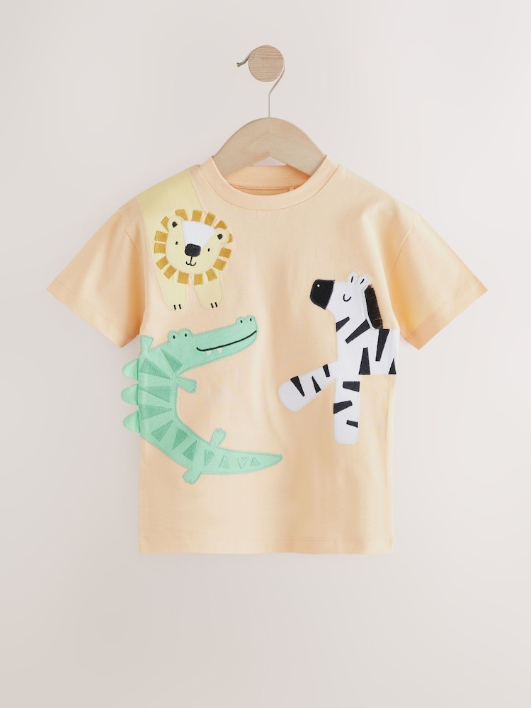 Multi Safari Animal Short Sleeve T-Shirts 4 Pack (3mths-7yrs) - Image 3 of 8