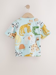 Večbarvne safari Animal - kratek rokav; s kratkimi rokavi majica 4 Pack (3mths-7yrs) - Slika 6 iz 8