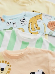 Večbarvne safari Animal - kratek rokav; s kratkimi rokavi majica 4 Pack (3mths-7yrs) - Slika 7 iz 8
