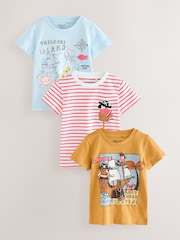 Red/White Short Sleeve Appliqué T-Shirts 3 Pack (3mths-7yrs) - Image 1 of 3