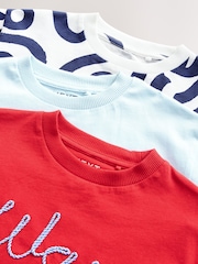 Blue Short Sleeve T-Shirts 3 Pack (3mths-7yrs) - Image 7 of 7