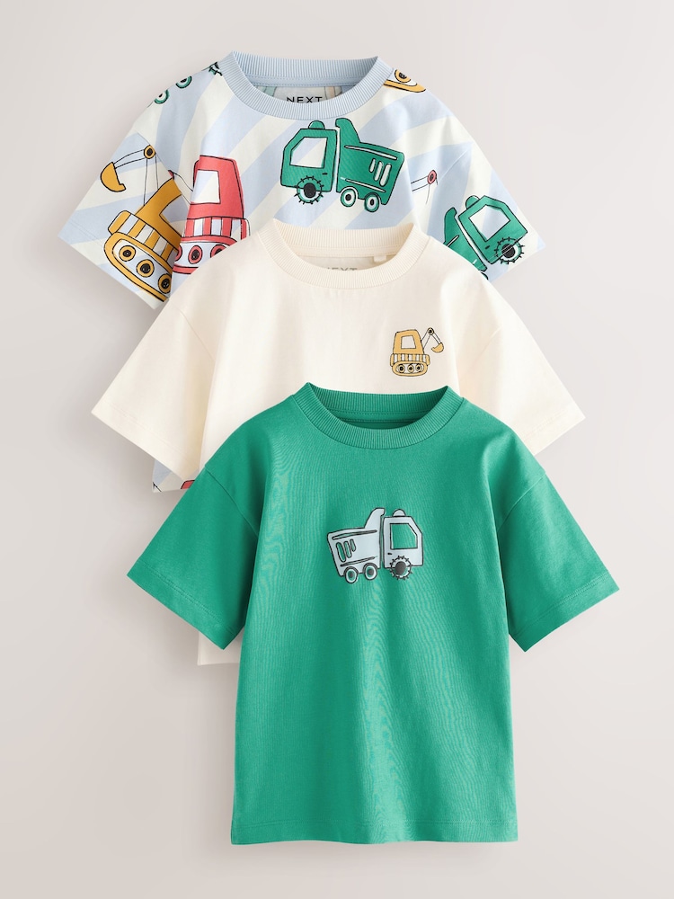 Grüner Transportbagger - Kurzärmelige T-Shirts, 3er-Pack (3 Monate–7 Jahre) - Bild 1 von 7 Grüner Transportbagger - Kurzärmelige T-Shirts, 3er-Pack (3 Monate–7 Jahre) - Bild 1 von 7