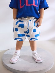 Cobalt Blue Short Sleeve T-Shirt & Pattern Shorts Set (3mths-7yrs) - Image 2 of 9