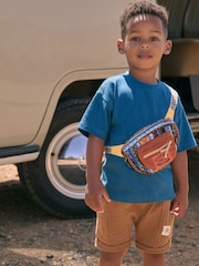 Blue Short Sleeve Bumbag T-Shirt & Shorts Set (3mths-7yrs) - Image 1 of 4