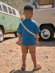 Blue Short Sleeve Bumbag T-Shirt & Shorts Set (3mths-7yrs) - Image 3 of 4